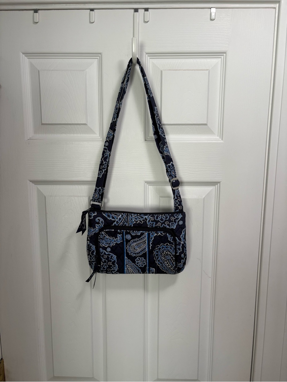 Vera Bradley Navy Blue and Light Blue Paisley Quilted Crossbody